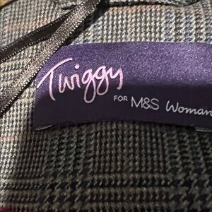 Twiggy LONDON Gray and Pink Plaid Blazer